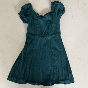 Old Navy Teal Short Puff Sleeve Dress